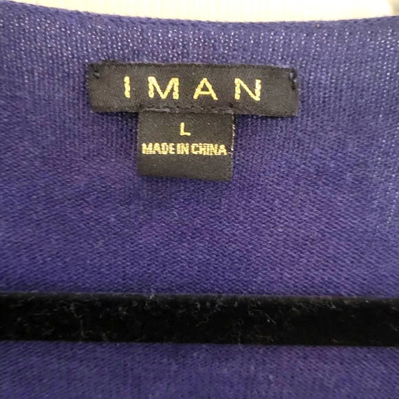 Iman Sparkley Blue Accent Sweater Large - Picture 6 of 9